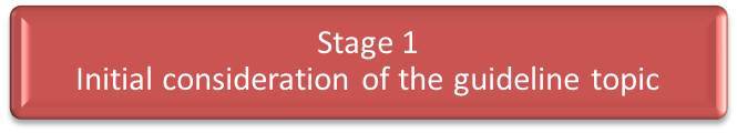 Stage 1 - Initial consideration of the guideline topic